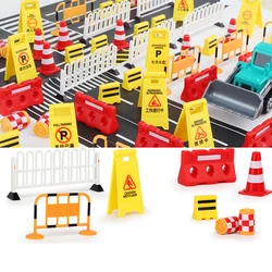 62pcs Car Accessories Road Sign Traffic Model DIY City Parking Educational Toys