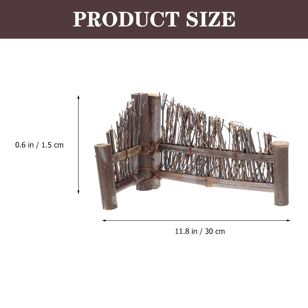 

2Pcs Bamboo Fence Screen Delicate Micro Landscape DIY Sashimi Plate Photo Prop Handmade Mini Fence Decor
