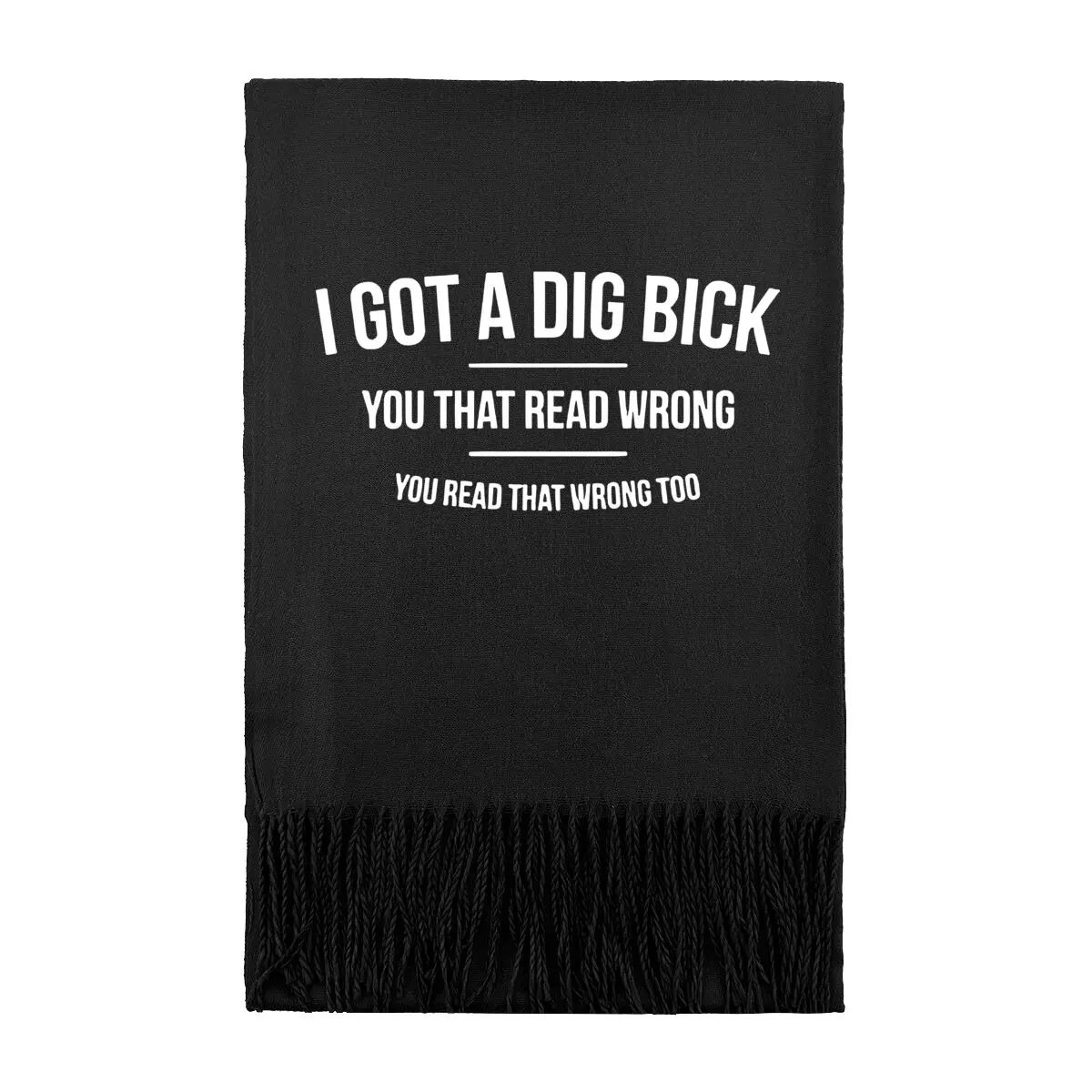 “Dig Bick Meme” - Humorous Text Trendy Long Warm Scarf - All-New Design for Cold Season Styling