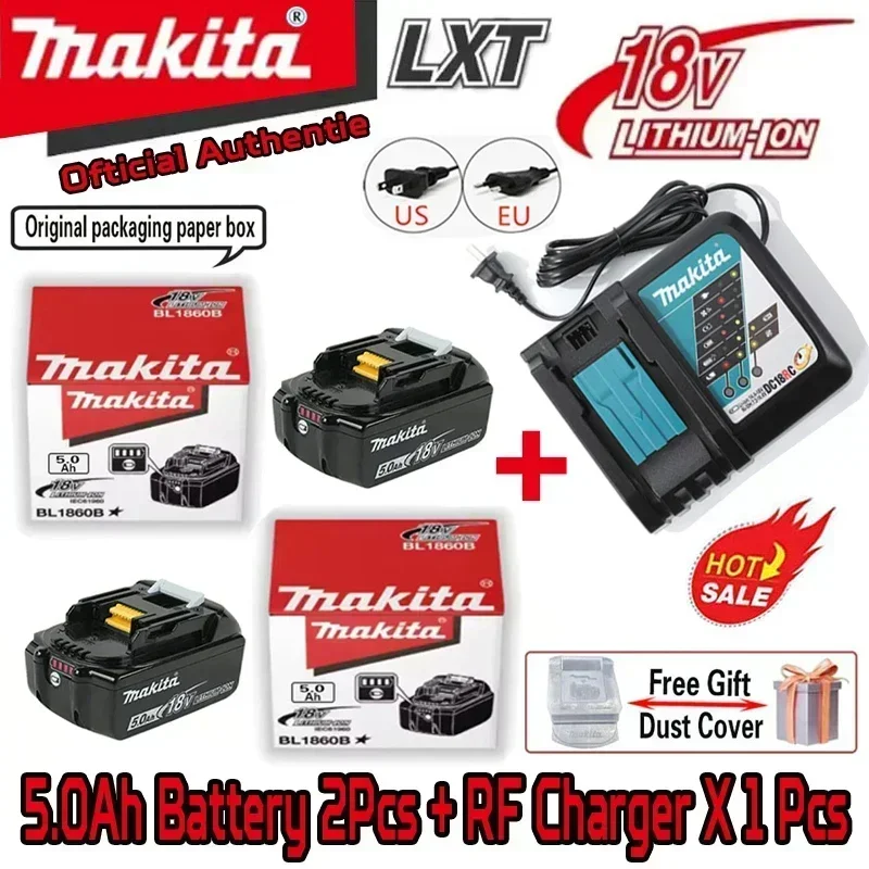 100% Originele Makita Batterij, Makita 18V Gereedschap Batterij Voor Makita DDF487 DGA404 DTW700 DTD173 DHP487 DJV182 Met DC18RC Lader