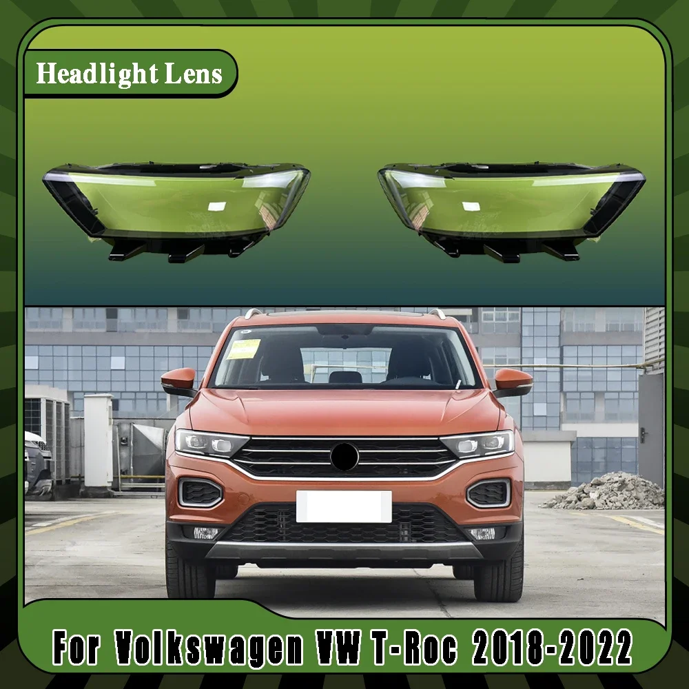 Auto Light Caps Car Headlamp Cover Transparent Lampshade Headlight Shell Replace Original Lens For Volkswagen VW T-Roc 2018-2022