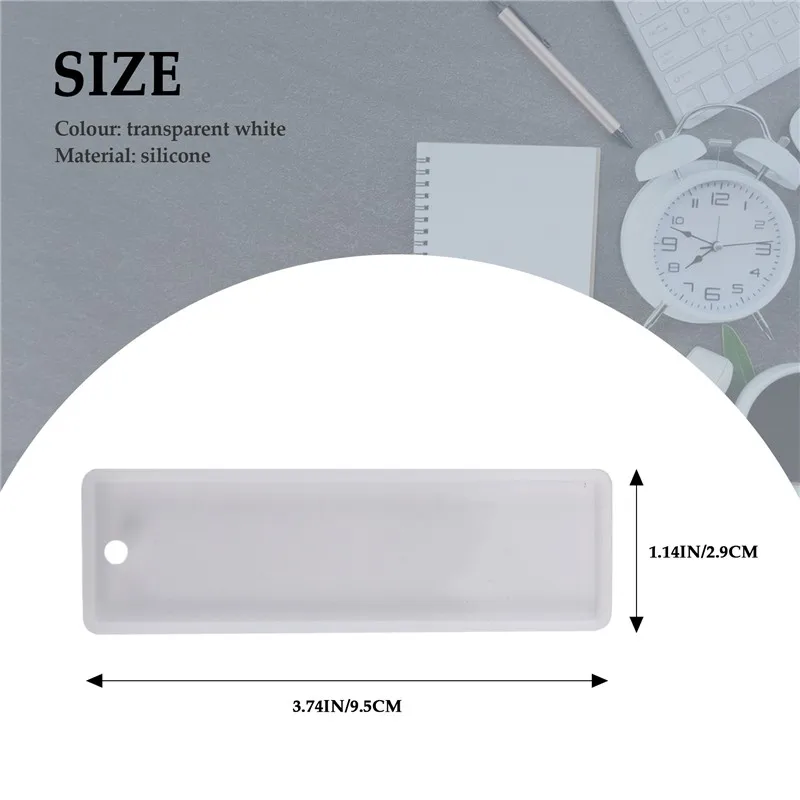 Nouveau moule en silicone rectangulaire pour marque-pages, lot de 6 pièces, pour la fabrication de marque-pages DIY, moule transparent pour la résine époxy, la fabrication de bijoux et l'artisanat