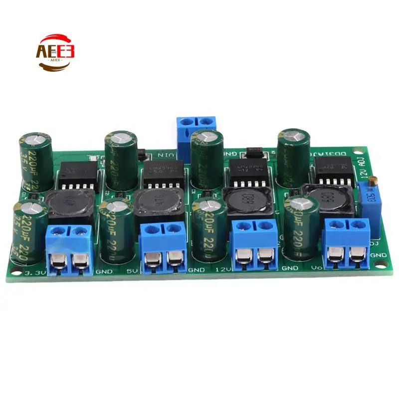 AEE3-3A 4 Channels Multiple Switching Power Supply Module 3.3V 5V 12V ADJ Adjustable Output DC DC Step-Down Buck Converter Board
