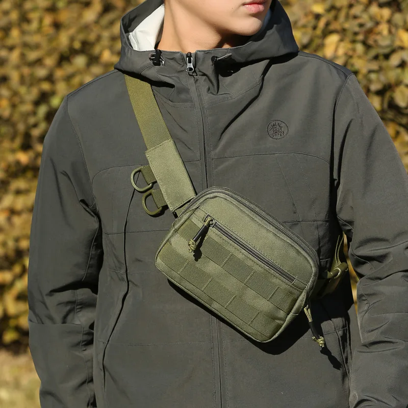 Durable and scratch-resistant men's crossbody bag, camouflage multi-purpose waterproof single-shoulder bag, outdoor tactical bag