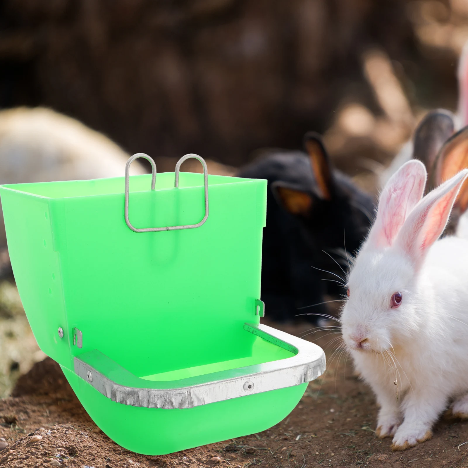 

Rabbit Feeder Box Automatic Food Dispenser Large Capacity Antispill Design Durable Plastic for Small Animal Cages