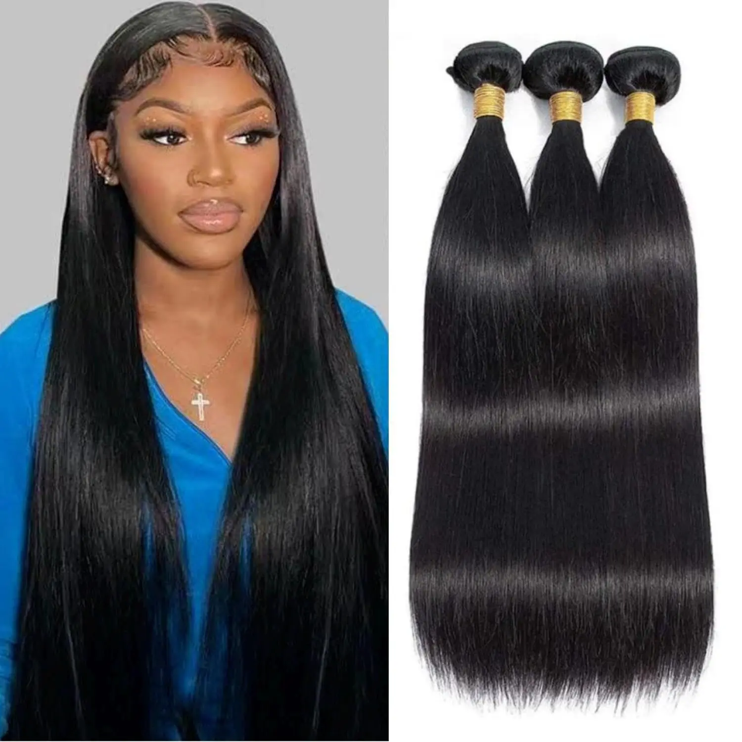 Peruvian Bone Straight Hair Bundles Deal Natural Straight Human Hair Bundle 8-32 Inch Raw Human Hair Extensions For Black Women