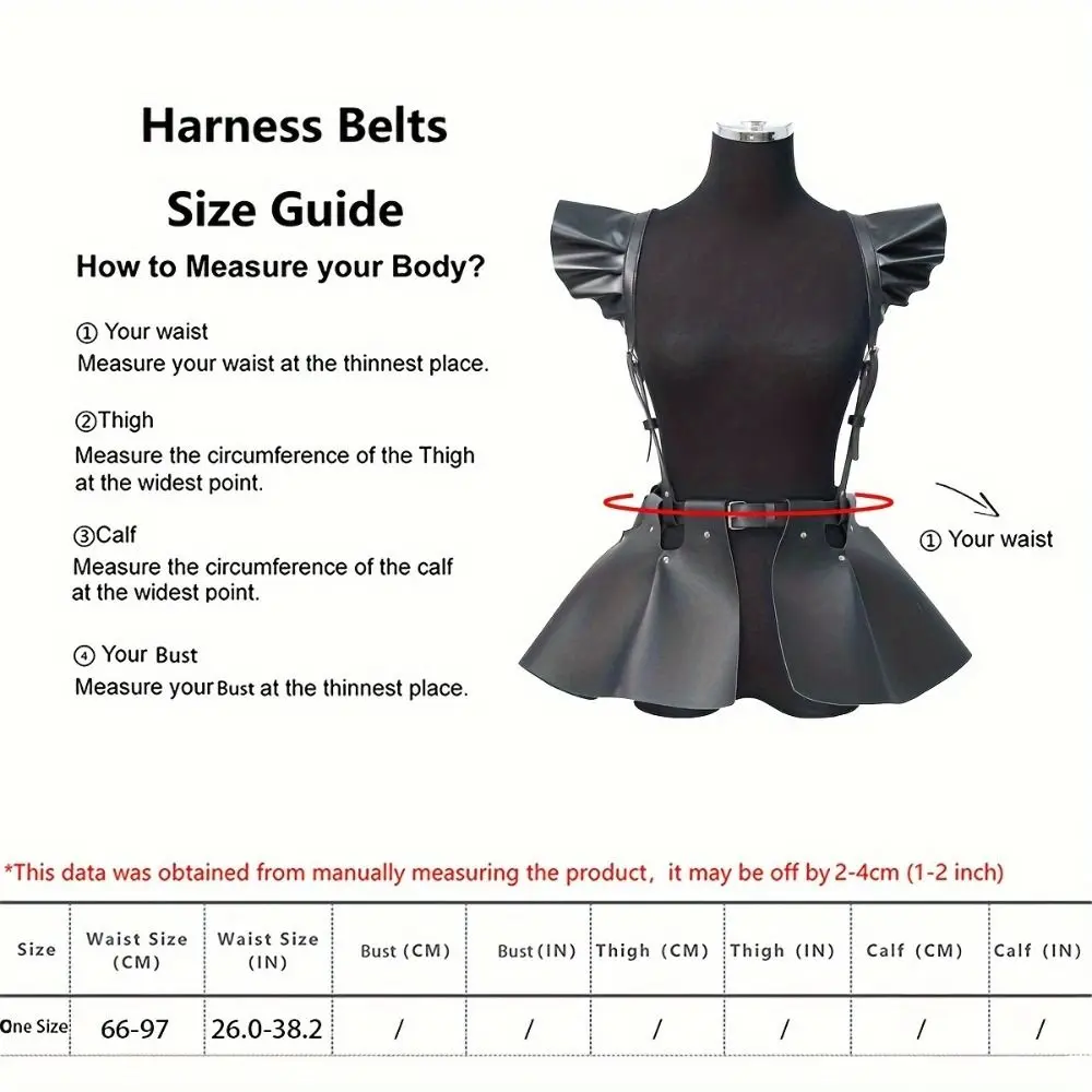 Sexy Cyberpunk Suspender Skirt a-line Retro Cosplay Bondage Costume Personality Ruffle Hem Gothic Belt Dress Stage Performance