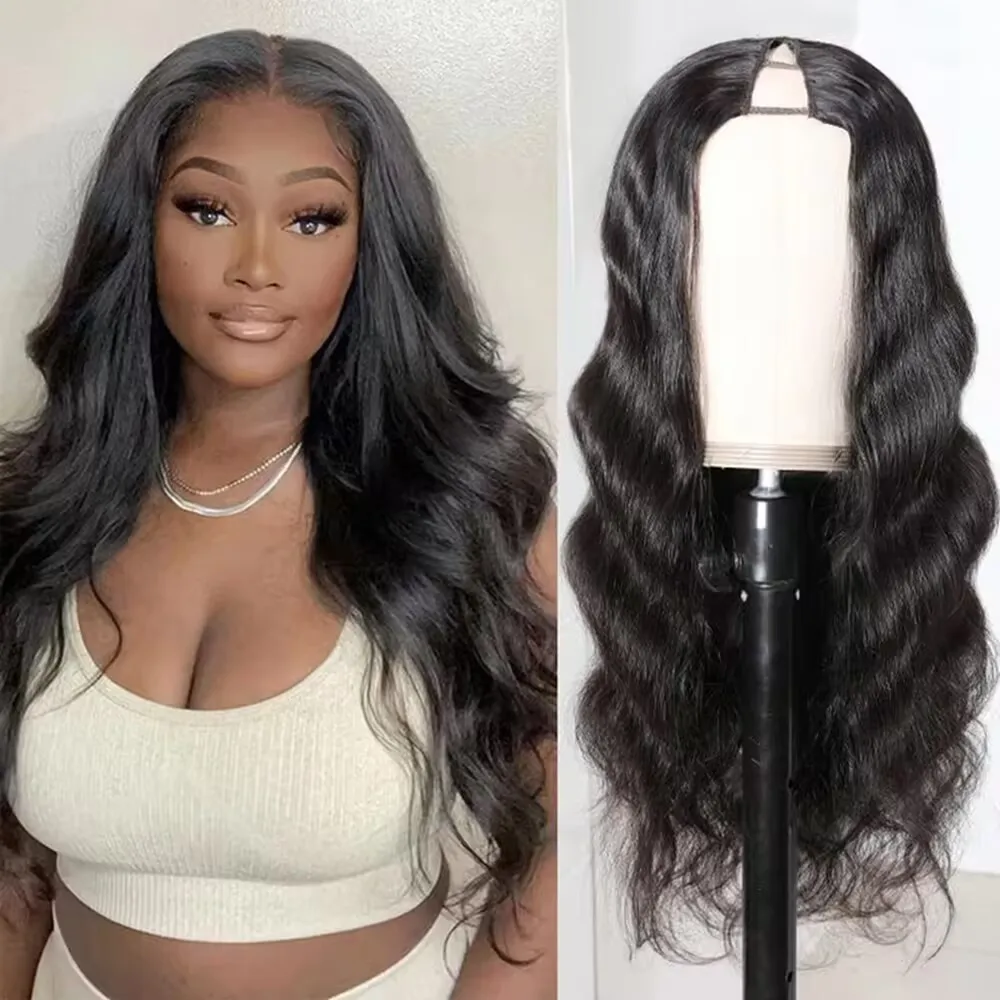 

No Leave Out V Part Wig Human Hair Body Wave Human Hair Wigs Brazilian V Part Human Hair Wave Wigs Full Machine Made For Women