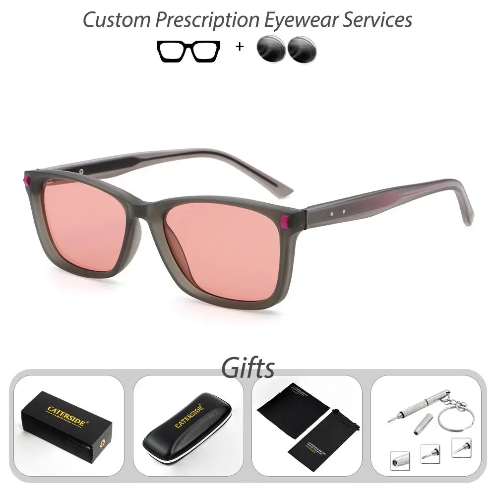 CATERSIDE Neue quadratische Korrektions-Sonnenbrille für Herren mit Federscharnier-Design, Korrektions-Sonnenbrille für Damen, Outdoor-Korrektionsbrille – Detail 7