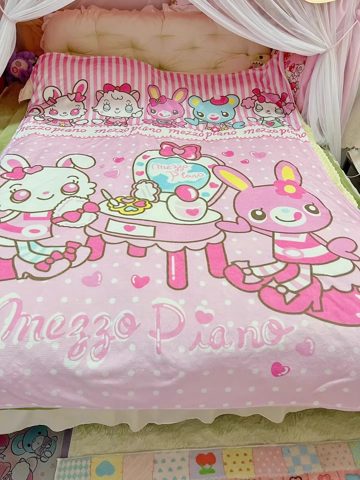 Japanese Cartoon Printed Cute MP Blanket Spring Summer New Soft Thin Furry Air Conditioning Blanket Home Bed Sheets Sofa Cushion