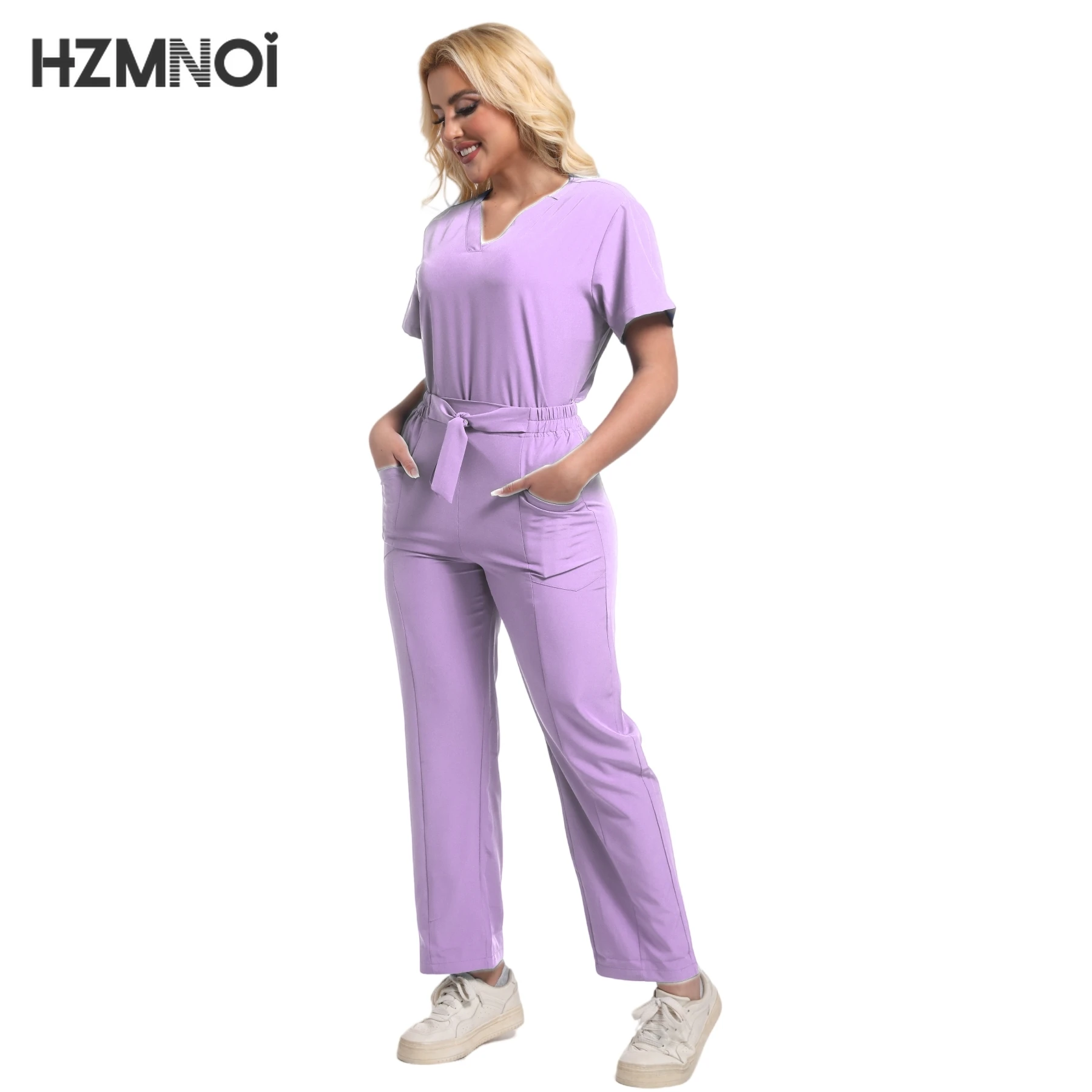 New Clinical Uniform Fashion Pocket Scrubs Suit Hospital Scrubs Uniforms Medical Clothing Doctor Nurse Nursing Uniform Women Set