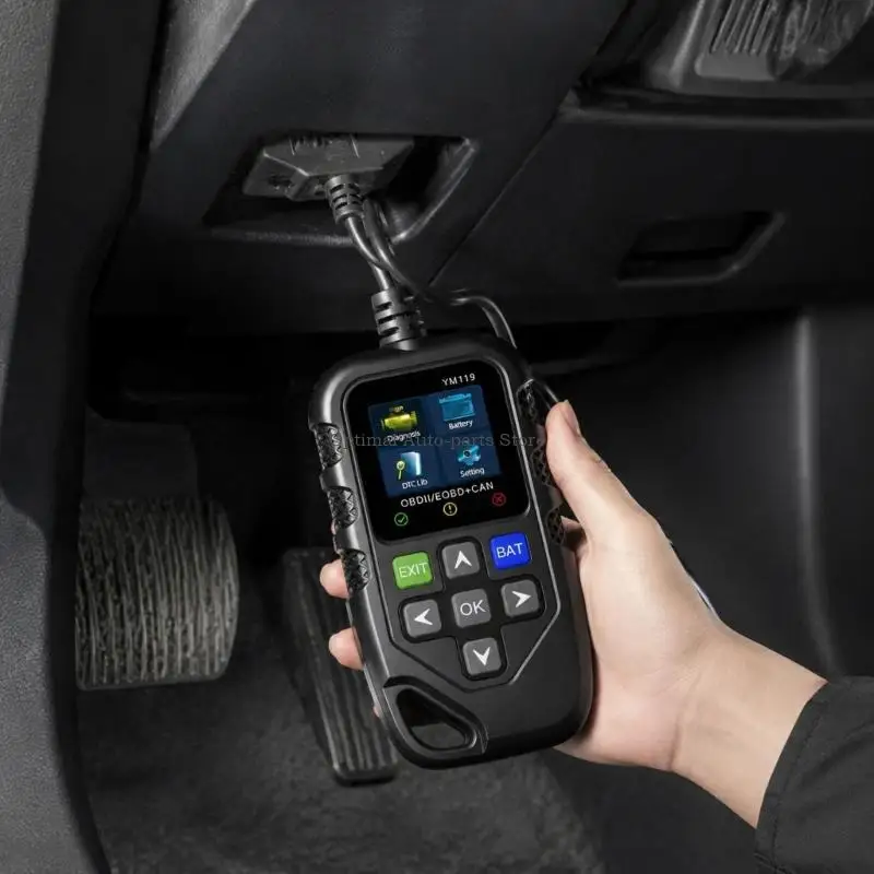 Automotive Diagnostic Tool with Color Display and Button Controls for Repair