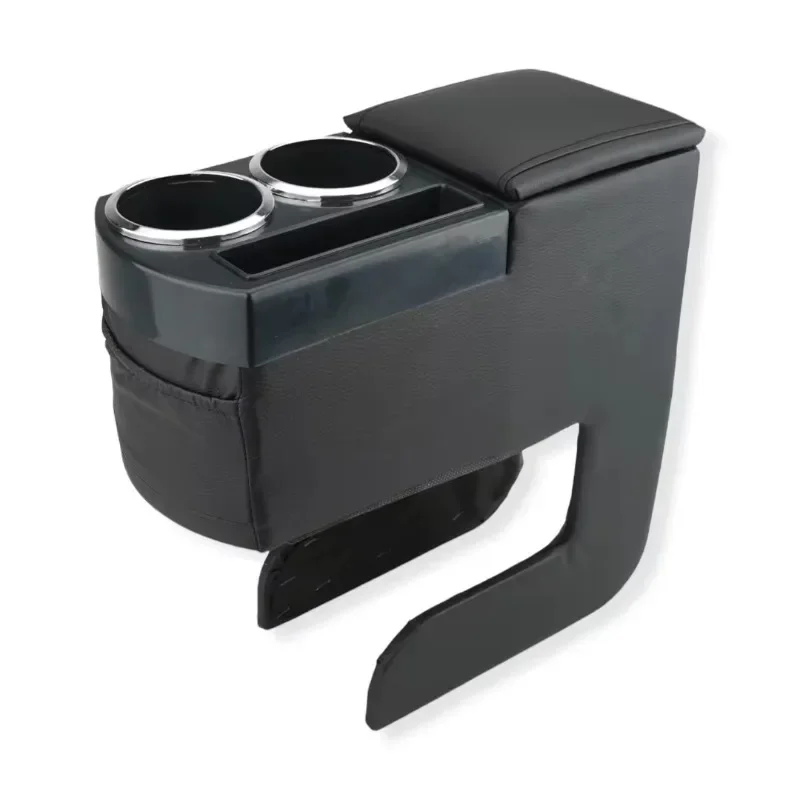 

Center Console Armrest Storage Box Universal Two Holes for Bottle