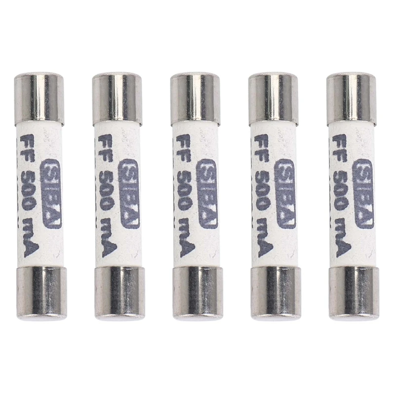 5X 1000V 500MA 6.3 X 32Mm White Ceramic Fuse For Multimeter