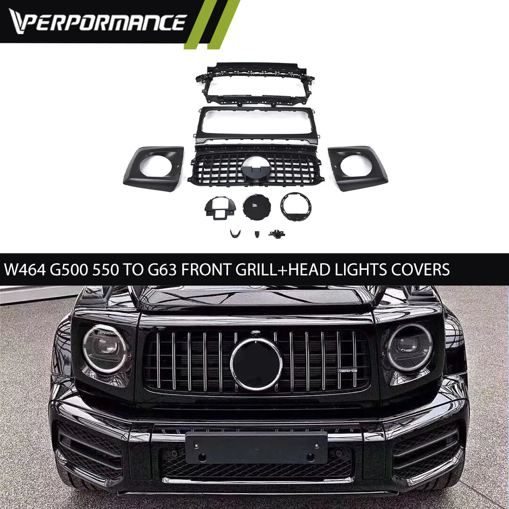 Обновление 2020y G Class W464 G500 550 до G63, передняя решетка и крышки фар, внешние автозапчасти, подтяжка лица, автомобильный аксессуар