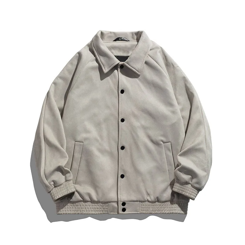 

2025 Autumn Man Jacket Vintage Turn Down Collar Casual Male Coat Single-breasted Long Sleeve Men Loose Versatile Outerwear