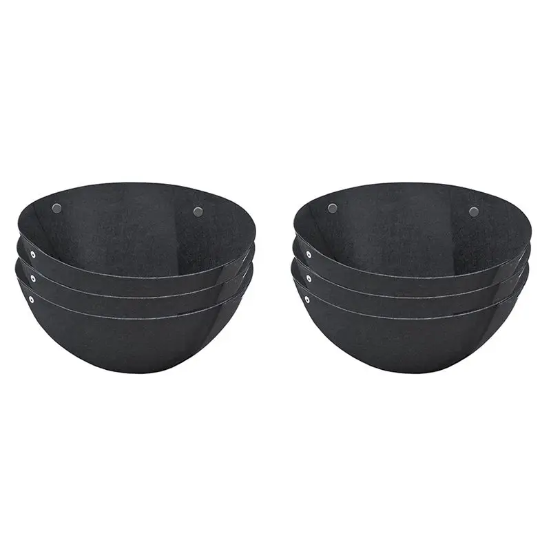 PZHI 6PCS 14 Inch Round Hanging Basket Liners Fabric Non-Woven Planter Liners for Hanging Baskets Planters Flower Pots