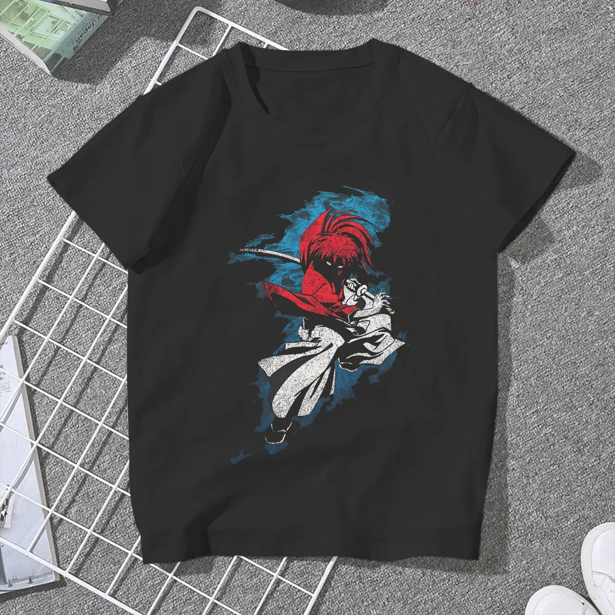 Himura Kenshin Art Classic Female Shirts Rurouni Kenshin Manga Oversized Vintage Women Clothes Harajuku Casual Feminine Blusas