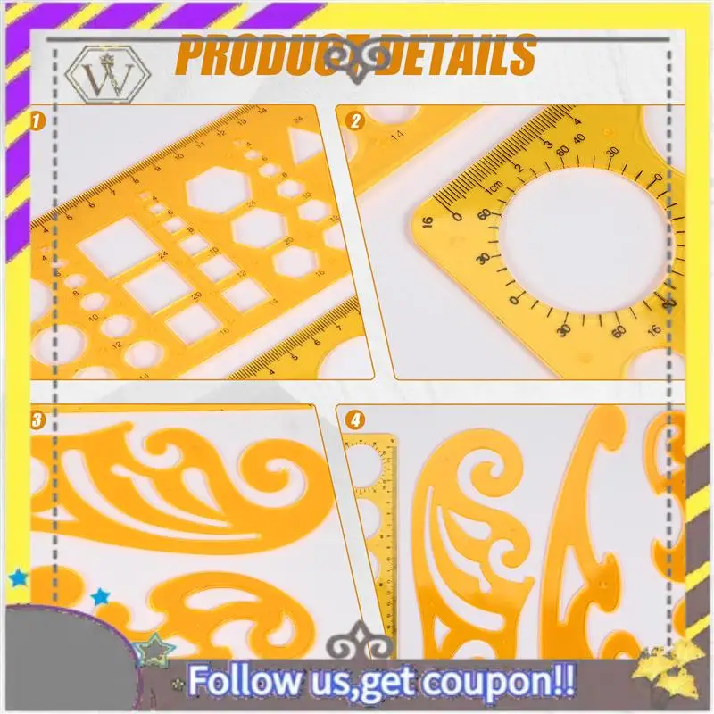 New 6 Pieces French Curve And Template Ruler Set Drawing Template Tool Circle Templates For Personal Drawing And Drafting