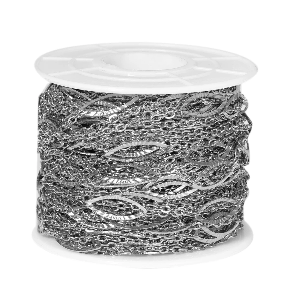 1Meter Edelstahl Gold Farbe Nicht Verblassen Textur Punk Kreis Link Kette Für DIY Halskette Armband Schmuck Machen Zubehör – Detail 2