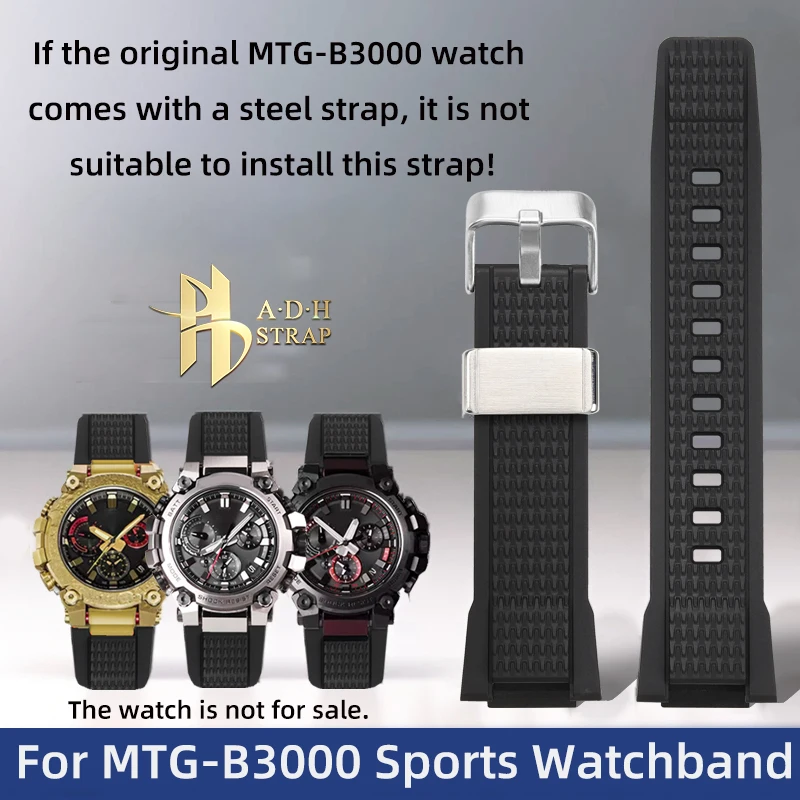 

Sports Waterproof Resin Watch Strap For Casio G-shock Series MTG-B3000B Rubber Watchband for Men‘s Bracelet Concave Interface’