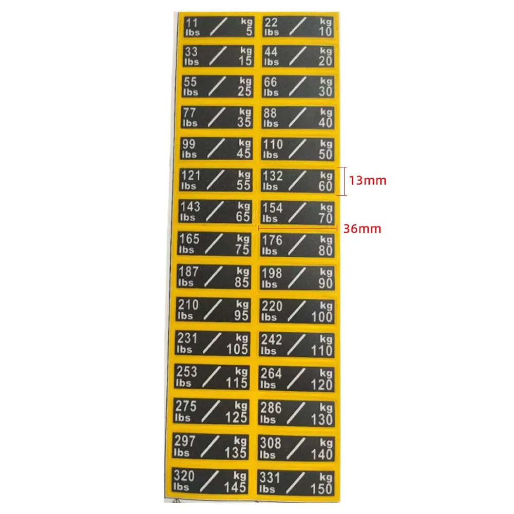 Weight Stickers Self-Adhesive Weight Stack Labels Gym Equipment Weight Plate Sticker Fitness Equipment Stickers view 5