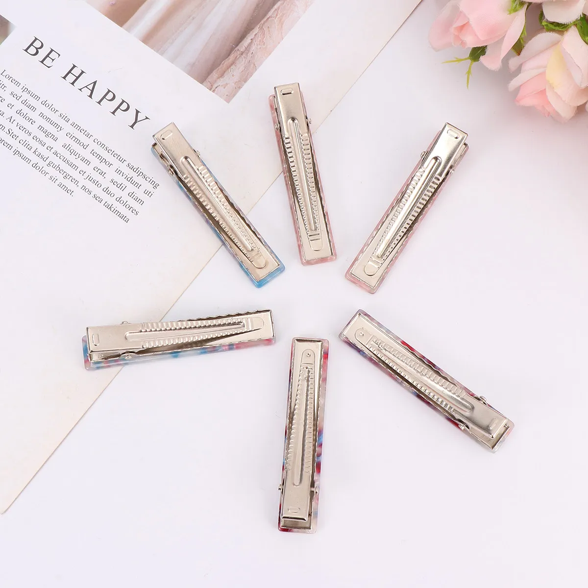 

6Pcs Marble Finish Hair Clips for Women Beautiful Exquisite Craftsmanship Hair Accessories Daily Wear Party Wedding Barrette