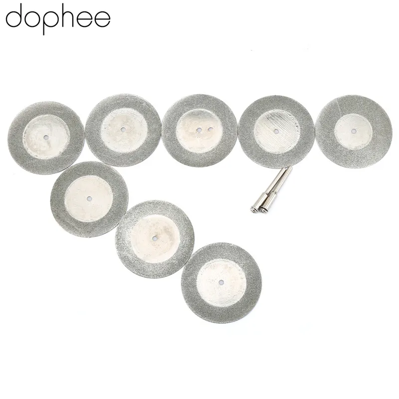 

8pcs 50mm Generic Diamond Coated Cutting Discs Wheels + 2pcs Connecting 3mm Shank for Rotary Tools Blade Accesorios Dremel