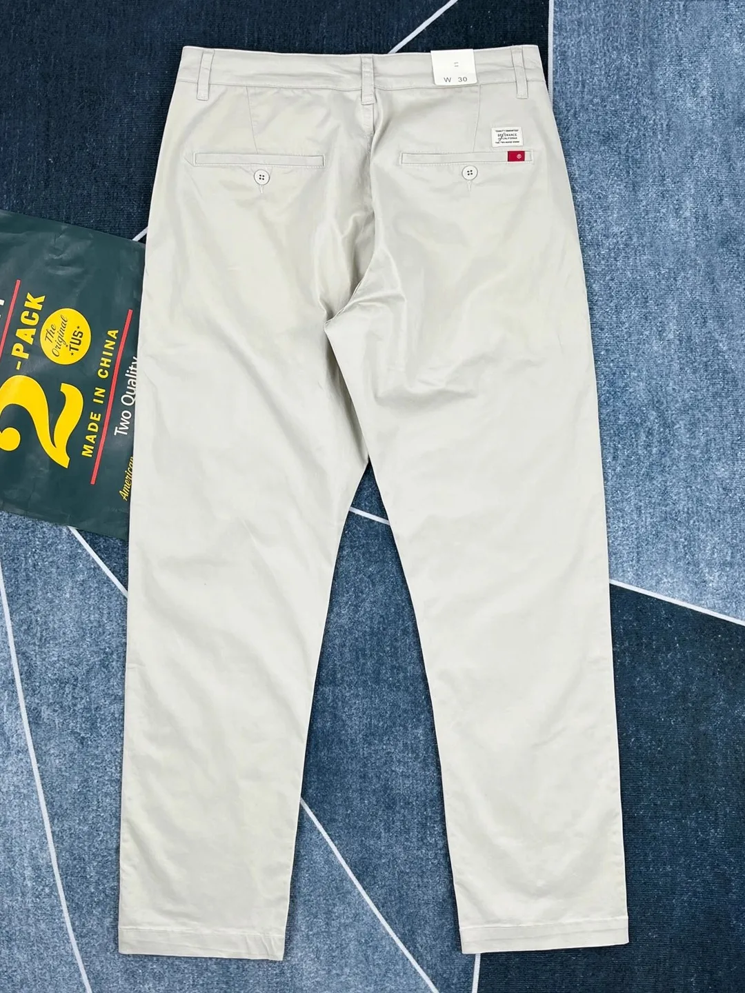 

Spring Summer Thin Pure Cotton Elastic Straight Leg Casual Pants Men's American Retro Khaki Long Trousers Pure Color Work Pants