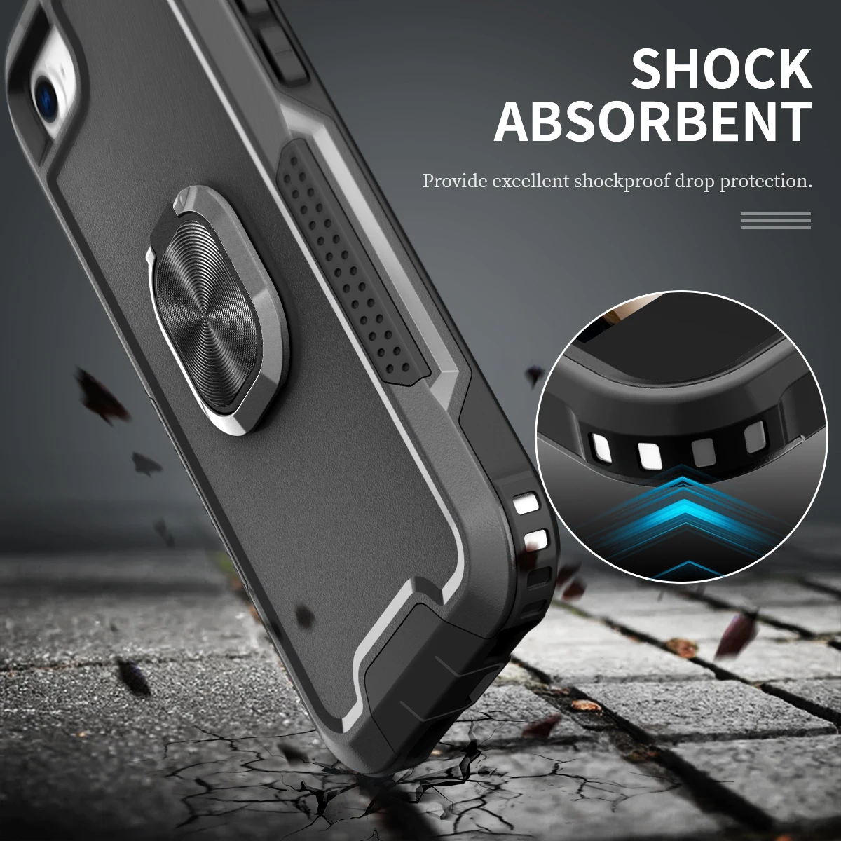 Heavy Duty Drop Protection Kickstand Rugged Shockproof/Dust Proof 3-Layer Phone Case For iPhone 6 6S/7/8 iPhone SE 2020 2022