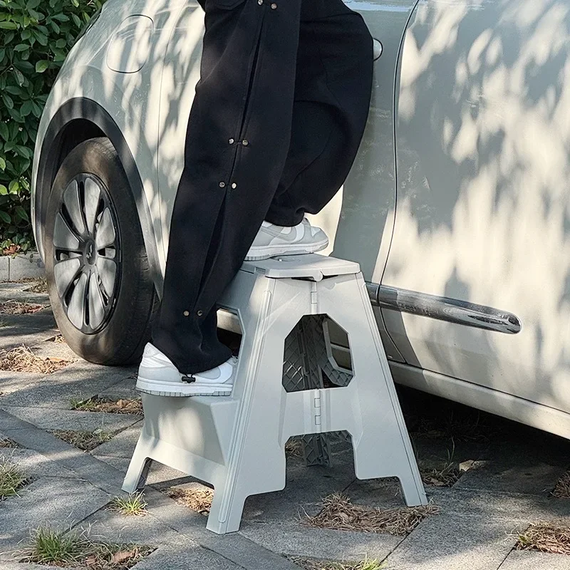 Foldable Ladder Stool Portable Space Saving Plastic Home Use Two Step Car Wash Stool Multifunctional Step Ladder Step Stool