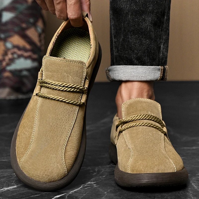 

Men Loafers Faux Suede Low Heel Classic Casual Men Shoes Size 38-46