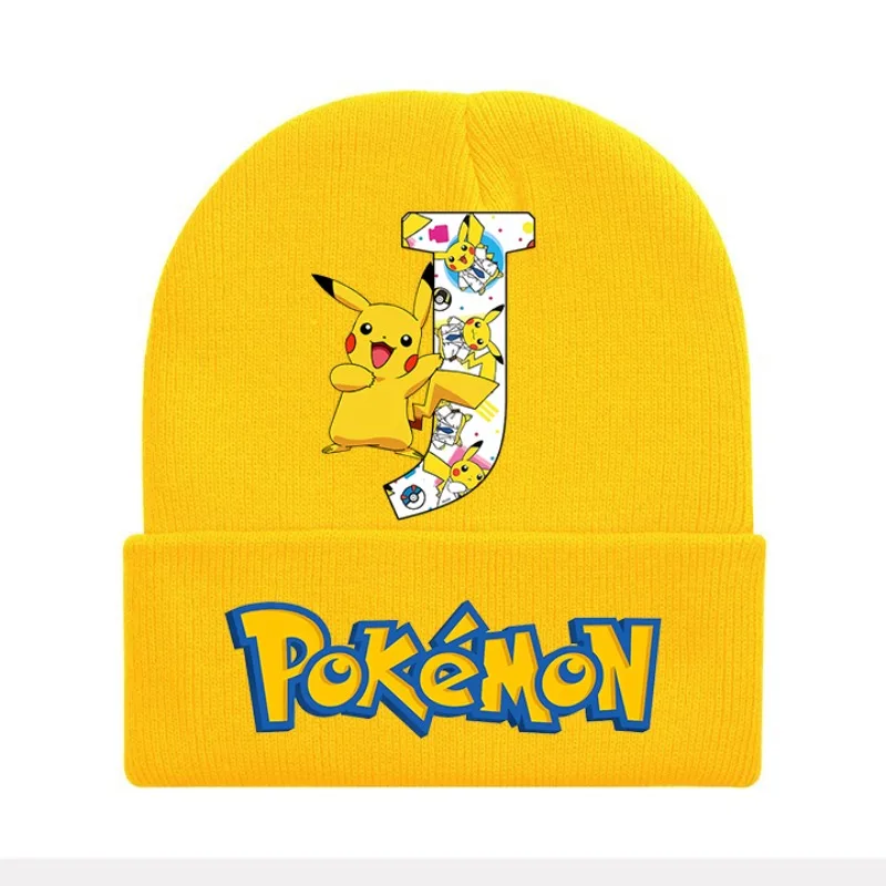 Pokemon Knitted Cap Headgear Cartoon Winter Woolen Hat Pikachu Skullies Beanies Boys Girls Bonnet Christmas Birthday Party Gifts