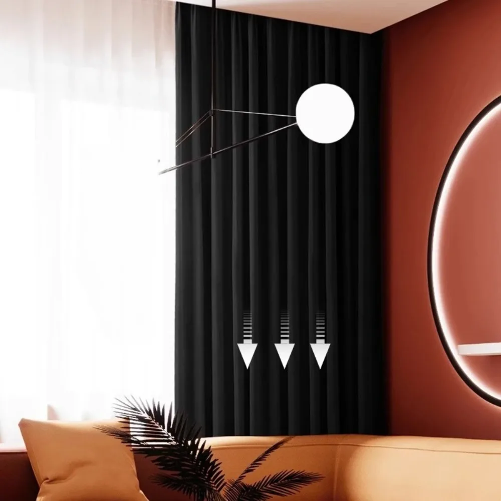 ستائر مخملية سوداء على الطراز الأمريكي مقاومة للضوء بالكامل ومضادة للشمس وغرفة النوم وغرفة المعيشة ستائر عصرية جديدة من القماش المخملي مخصصة #1