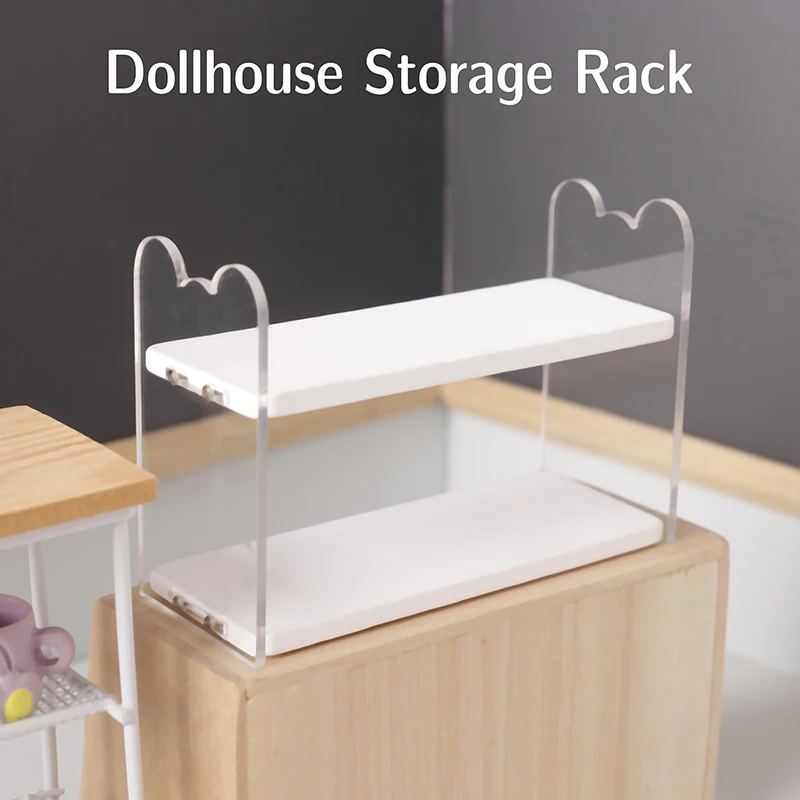 

1:12 Dollhouse Miniature Storage Rack Food Display Stand Mini Shelves Bookshelf Flower Racks Cake Bread Storage Shelf Model Toy