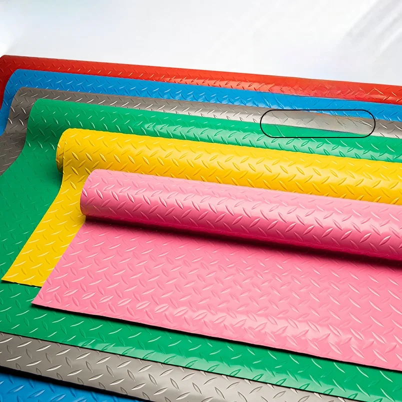 Modern Simple PVC Plastic Anti-Slip Oxford Pad Stairway Wear-Resistant Corridor Waterproof Human-Word Pattern Bull Tendon Rug