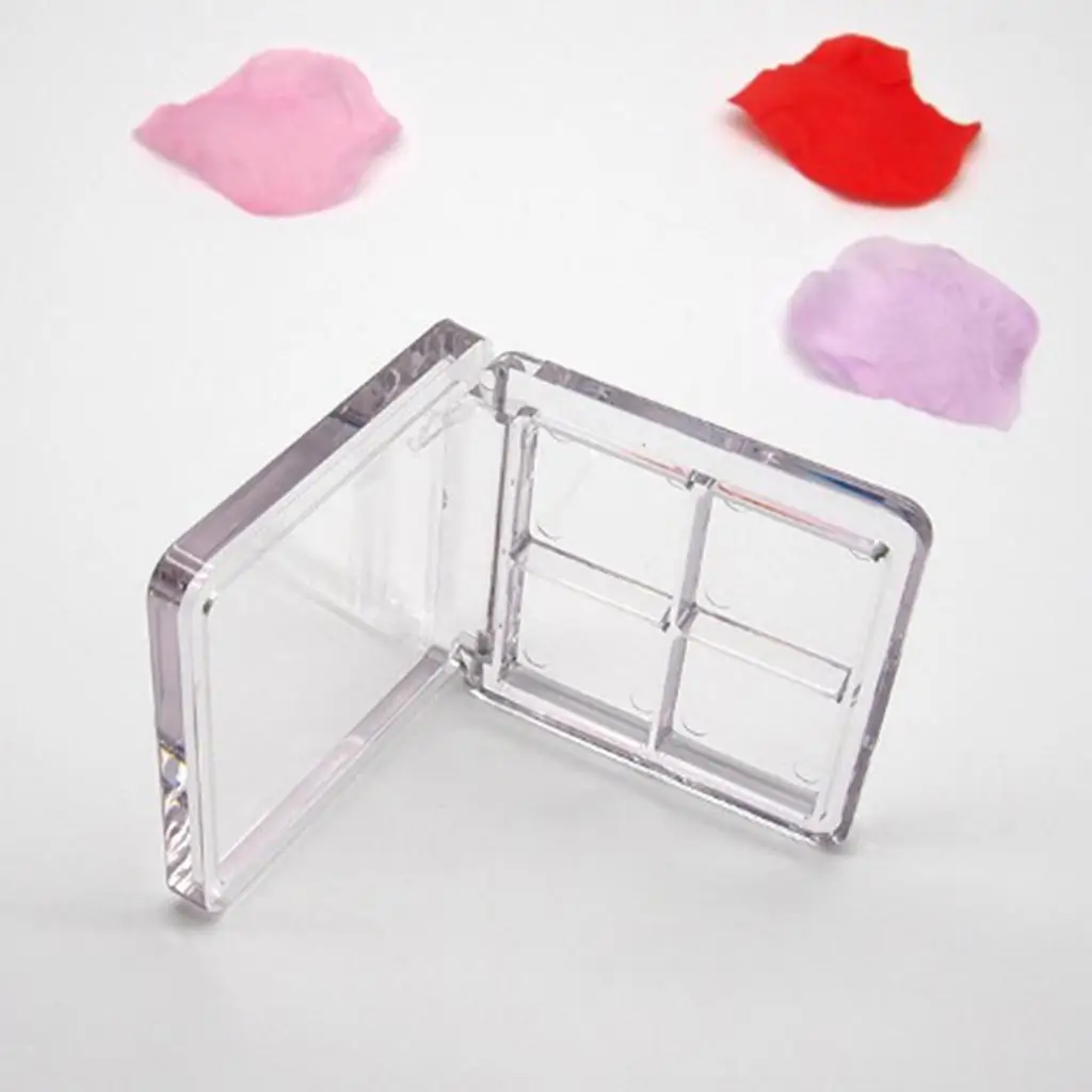 4 Grids Plastic Portable Makeup Eyeshadow Case Blush Lipstick Powder Tray