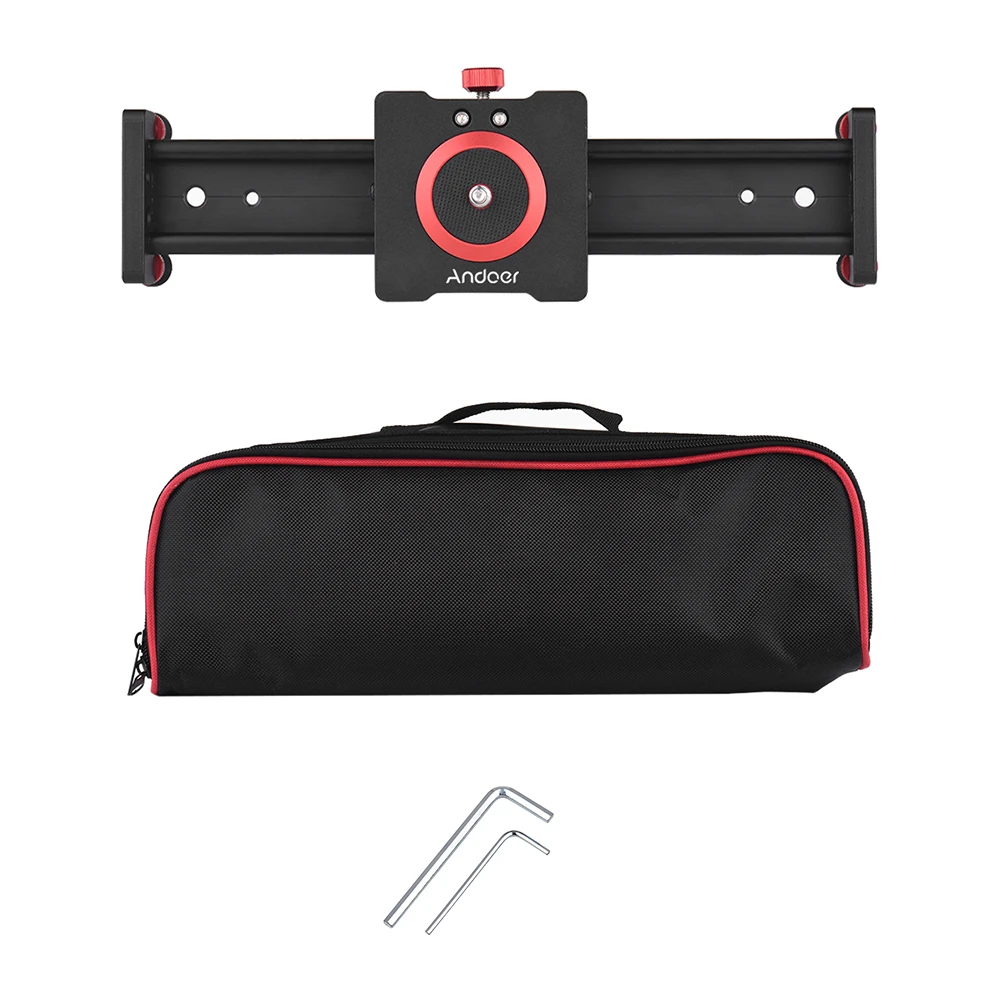 Andoer 40 cm/16 inch Aluminium Camera Track Slider Video Stabilizer Rail voor DSLR Camera Camcorder DV film Fotografie