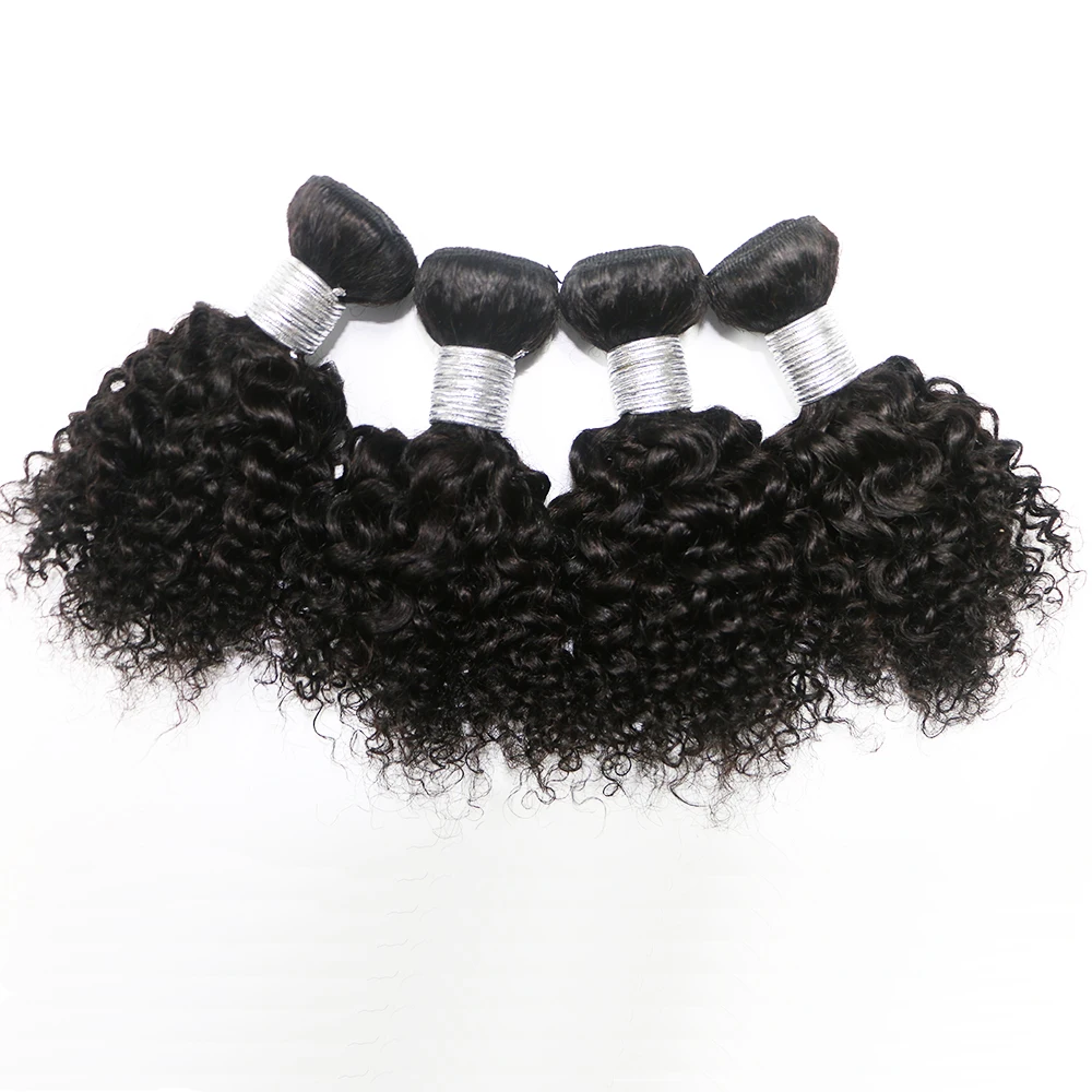 Short Kinky Curly Human Hair Bundles 1 Bundle 50g 100% Unprocessed Brazilian Virgin Hair Short Curly Bundles Hair Extensions