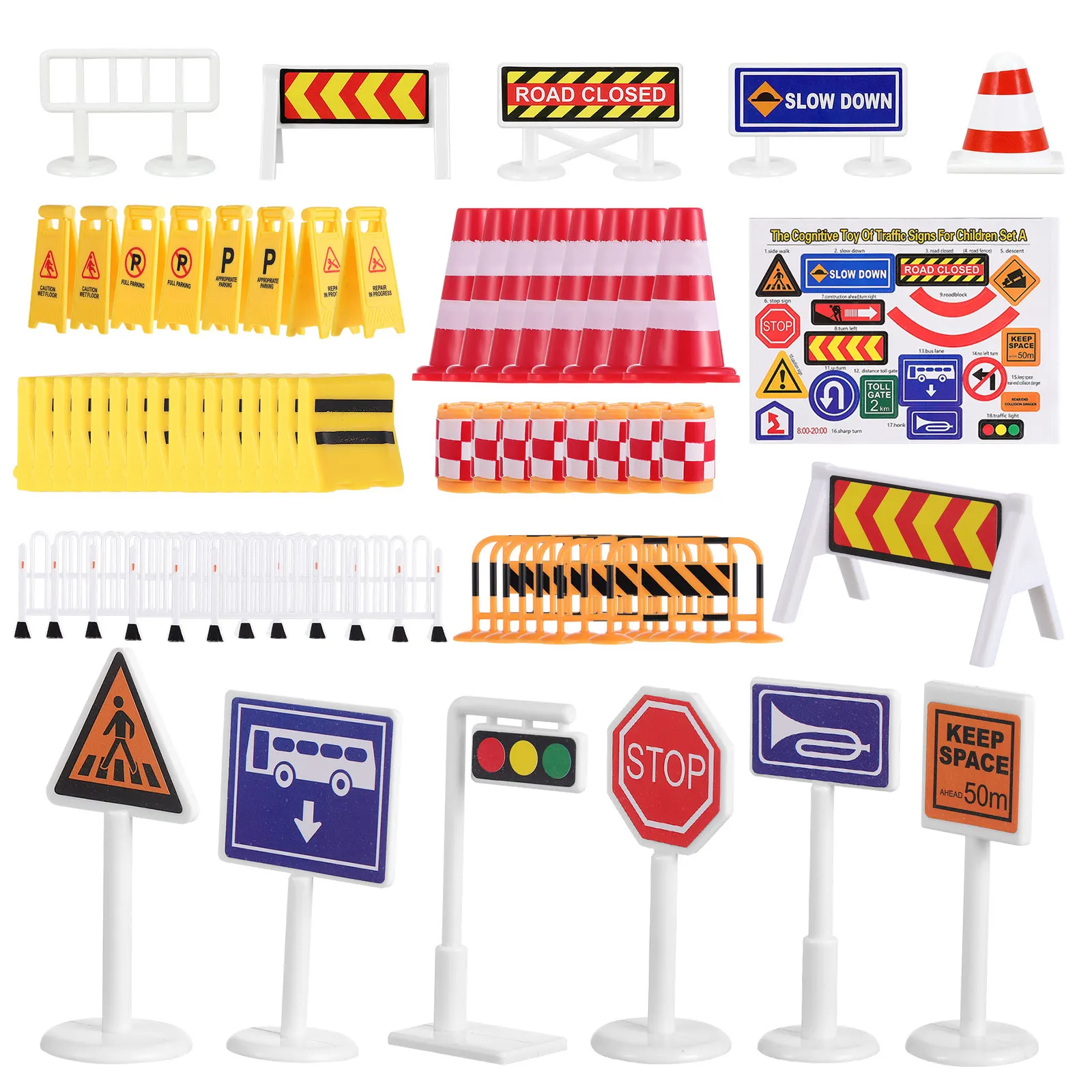 

Traffic Road Signs Collection for Kids Creative Learning Safety Rules Simulation Set Small Street Signal Educational Prop
