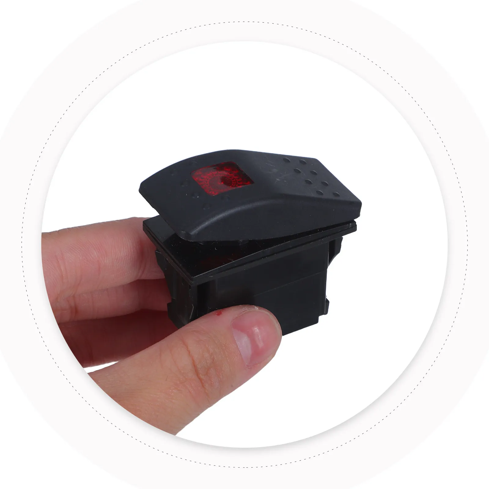 Red Reflective Rv Generator Start Stop Rocker Switch 5-Pin on Off Power Button for Camper Motorhome Outdoor Camping Night