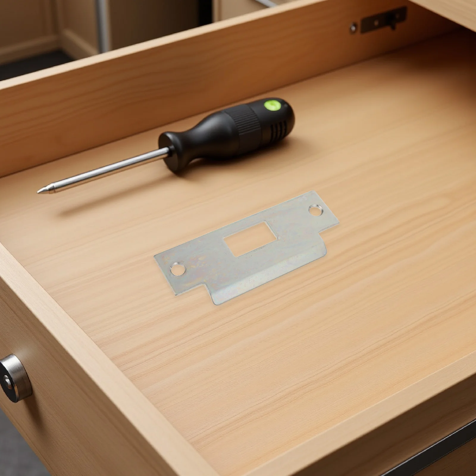 

2pcs Indoor Door Lock Accessories 4.8X1.9 Inch Metal Reinforced Strike Plate Smooth Operation Universal Latch Guard Plate