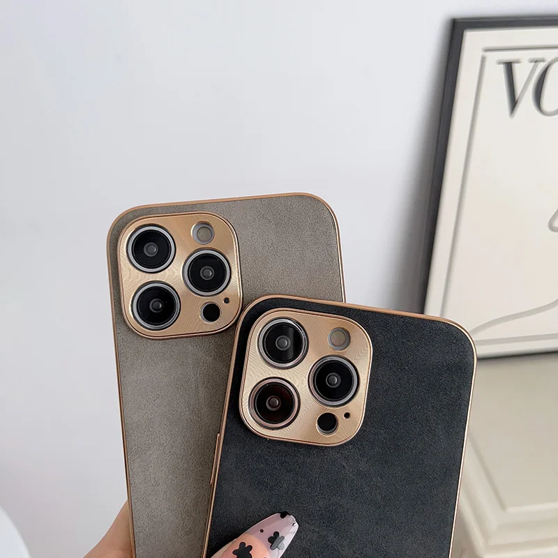 Personalisierte DIY-Hülle mit individuellem Namen für iPhone 18 16 15 14 13 12 Pro Max, luxuriöse Lederhülle mit Lammfell und Metall-Objektivabdeckung, 11 Pro – Detail 4