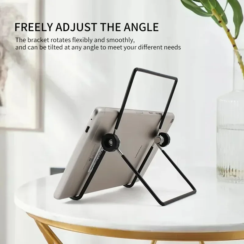 Tragbarer Metall-Tablet-Ständer, faltbarer Schreibtisch, flexibler Telefonständer für IPad, IPhone, Samsung, Huawei, universelle Arbeit, Zuhause, Reisen – Detail 6