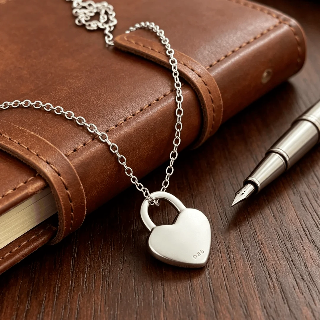 New fashion Hip-hop accessories 925 Sterling Silver originality heart Lock necklace for women party jewelry Valentine's Day Gift