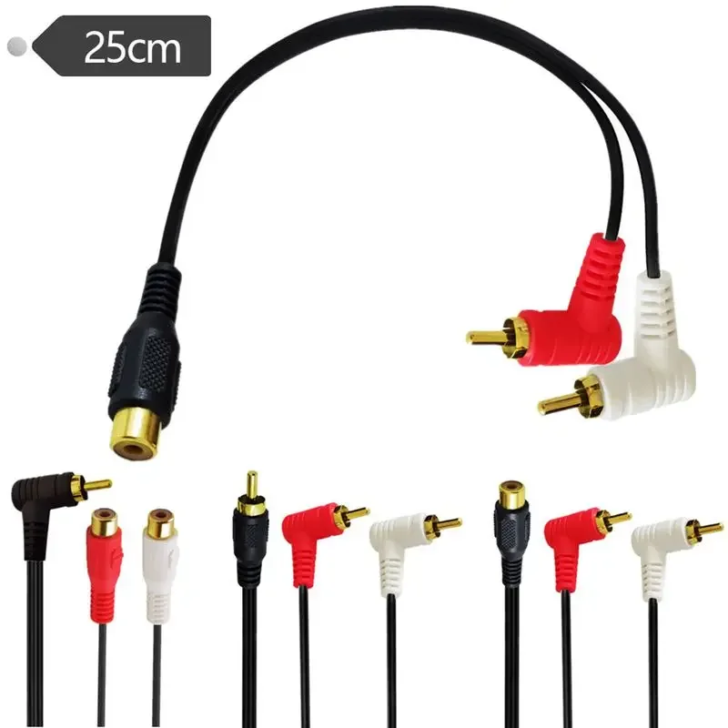 1/2 Bend Single Lotus To Double Lotus Single RCA To Double RCA Audio Coaxial 1/2 Speaker Power Amplifier Cable