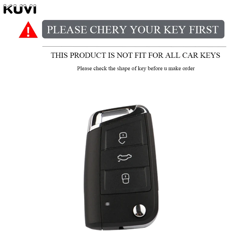 ABS Carbon Fiber Car Key Case Cover Fob For VW Volkswagen Golf 7 MK7 Tiguan MK2 For SEAT Ateca Leon FR 2 Ibiza For Skoda Octavia image 2