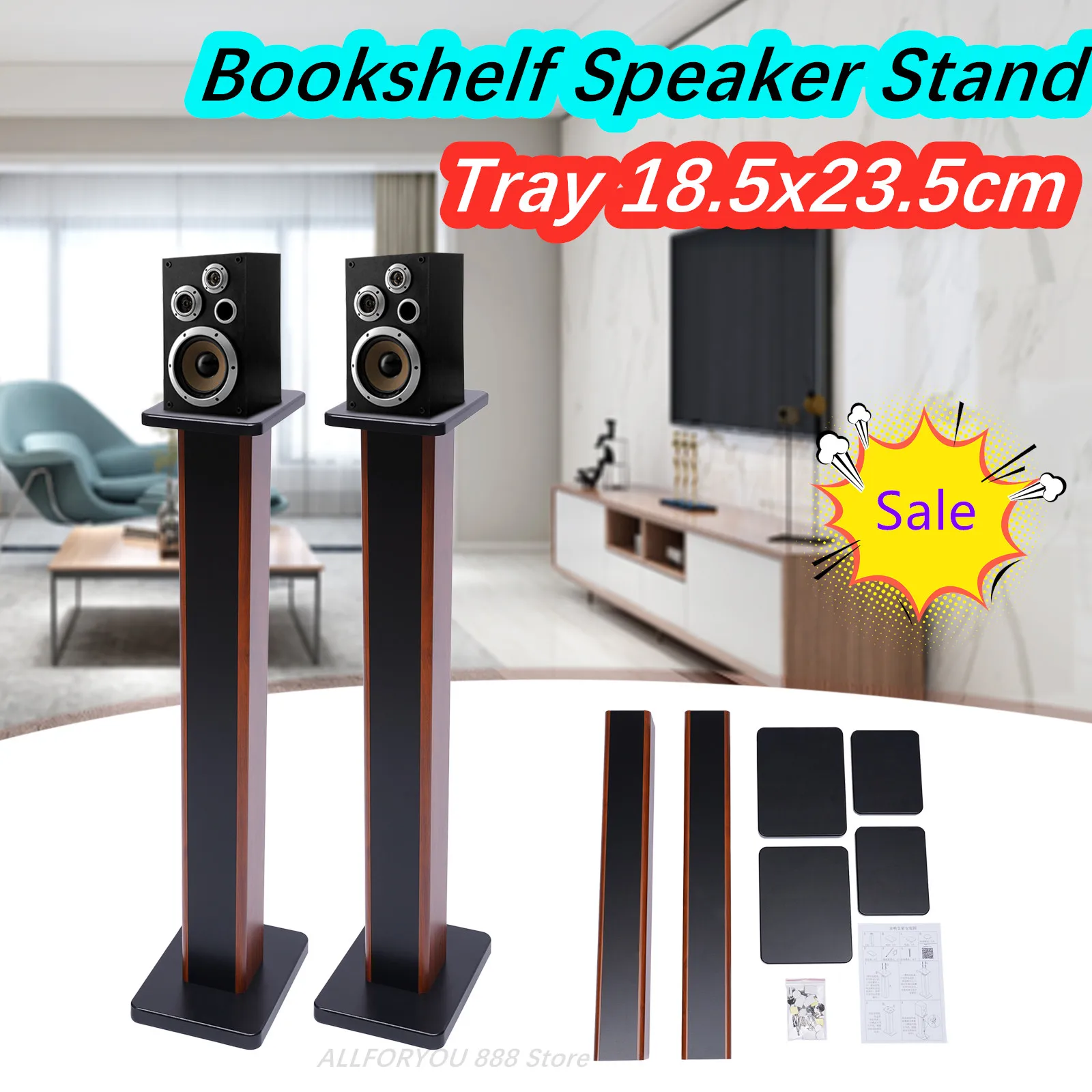 

2pcs Bookshelf Speaker Stand Pedestal Style Floor Surround Speaker Holder for Home Theater