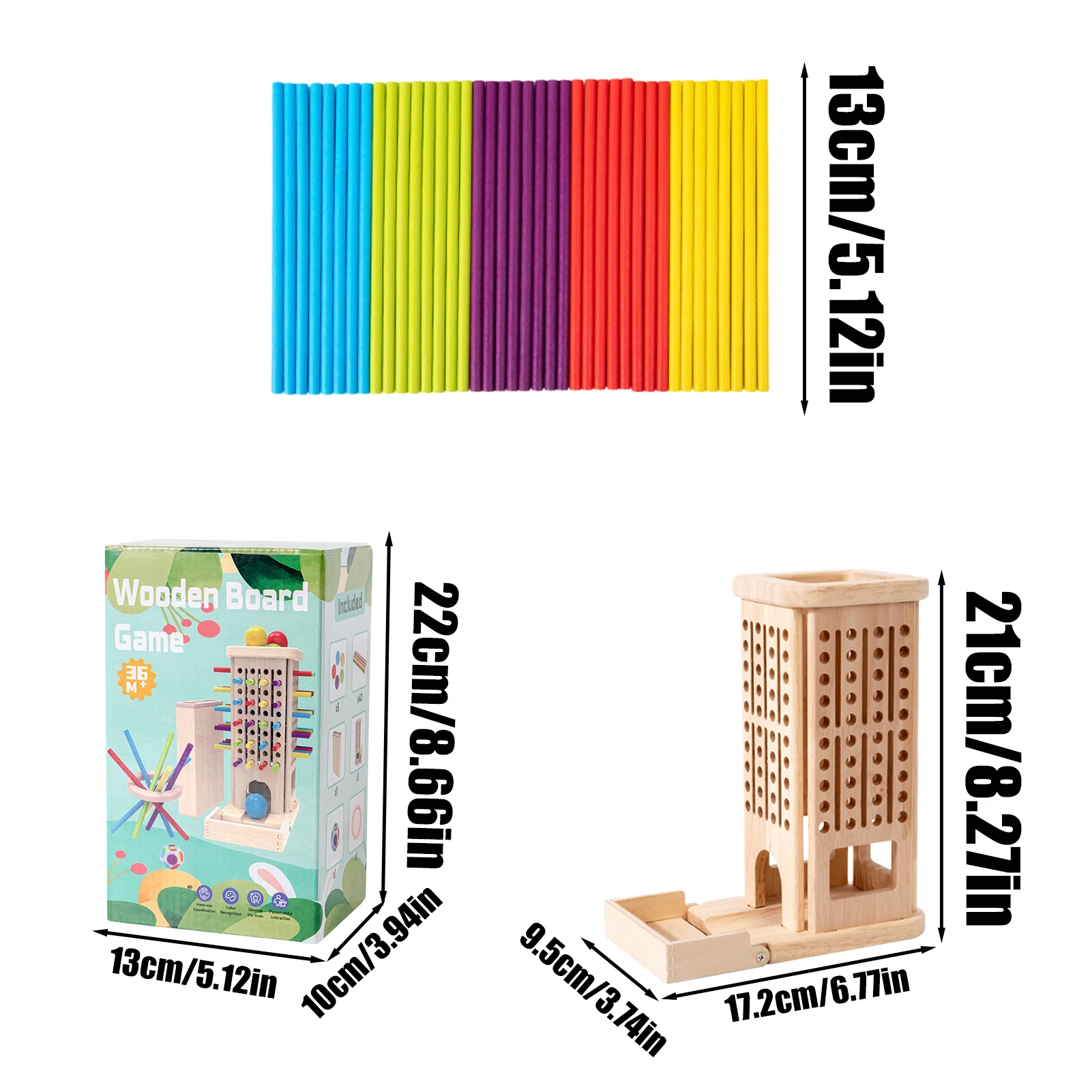 스틱 수학 게임 다채로운 나무 스틱 주사위 게임 나무 보드 활동 유아 유치원 및 유치원을위한 다채로운 조기 개발