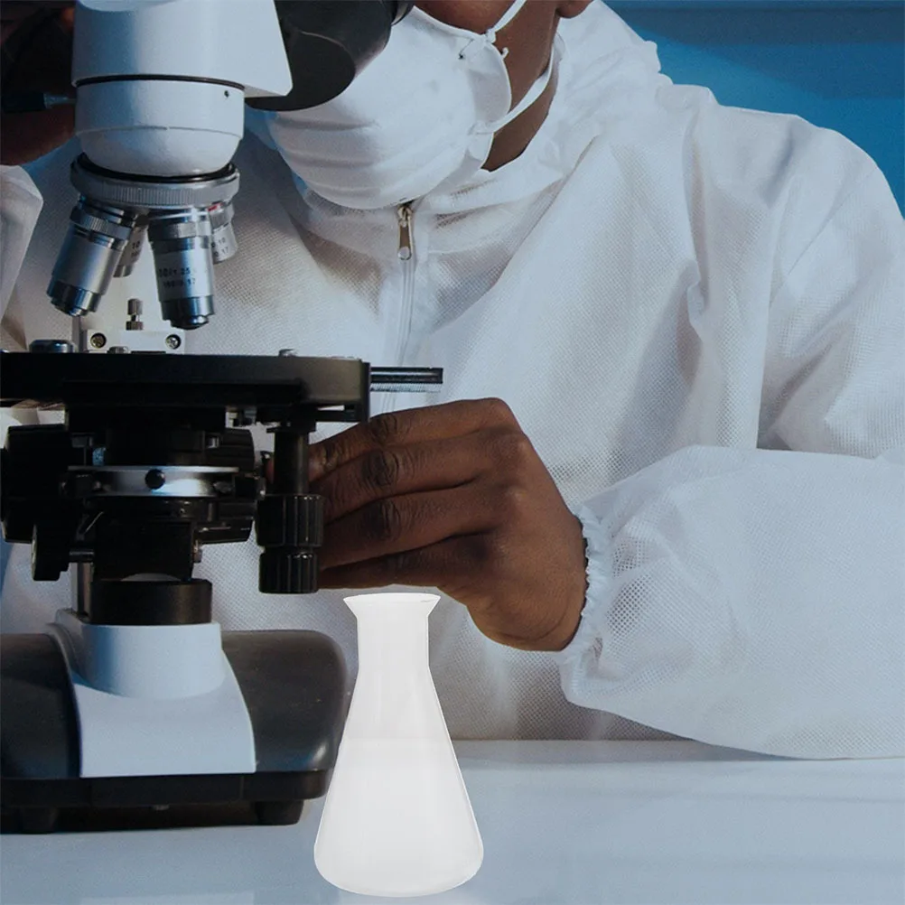 

4Pcs Plastic Clear Scale Conical Flasks Wide Mouth Designed for Laboratory Chemistry Experiment and Scientific Research